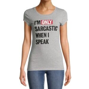 I'm Only Sarcastic When I Speak ‎ Grey T-Shirt Size Medium 7-8 #308